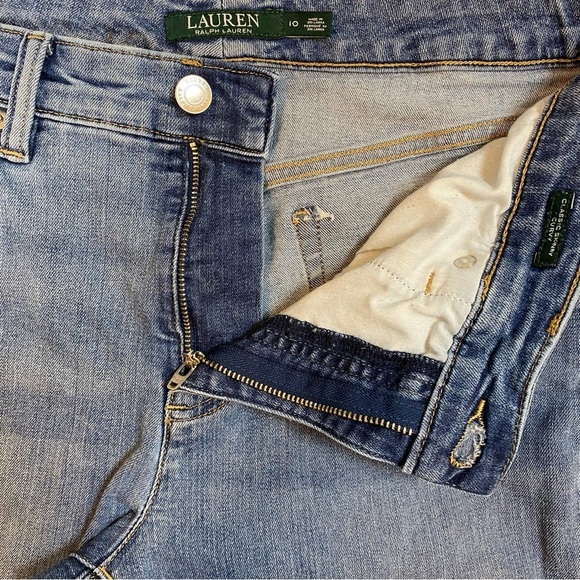 Lauren Ralph Lauren Women's Size 10 Blue Jeans Mid Rise Straight Leg Tapered - Picture 4 of 15